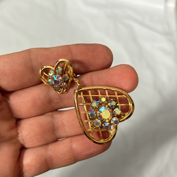1960s Two Heart Chatelaine Style Pins, Perfect gift for Mother’s Day - Picture 8 of 12